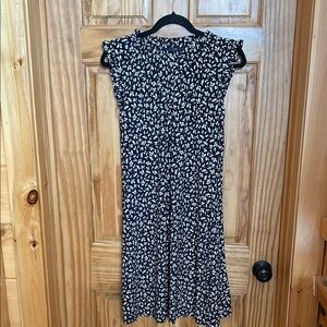 Tommy Hilfiger Navy and Cream Aline Midi Dress